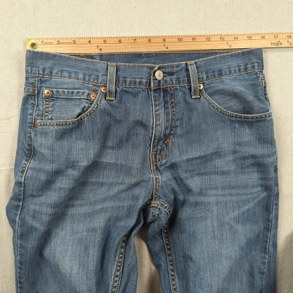 Levis Jeans Mens 32x30 Blue 527 Boot Cut Western Cowboy Faded Distressed